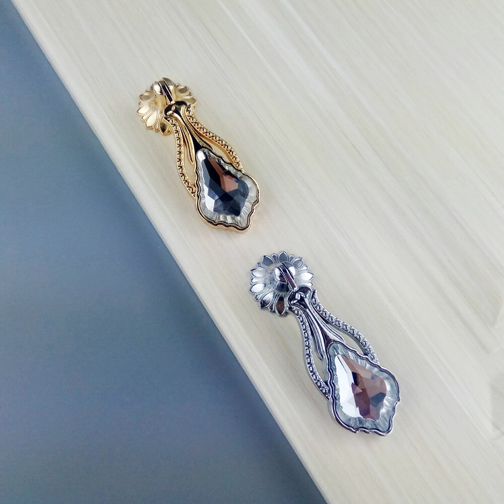 Rosa guld krom vedhæng krystal glas knopper møbelskuffe håndtag garderobe køkkenskabe skab kommode dør trækker knop