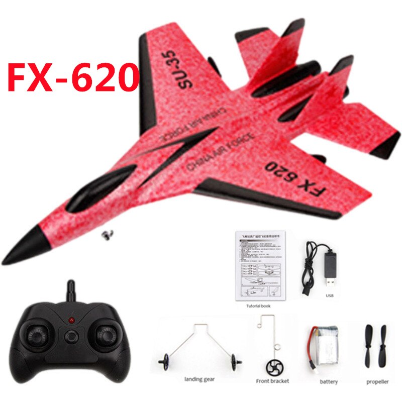 FX-820 SU-35 RC Remote Control Airplane 2.4G Aliante RC Drone Fighter Hobby Aereo Aliante Aereo EPP Schiuma Giocattoli RC Aereo All&#39;aperto: FX620 Red