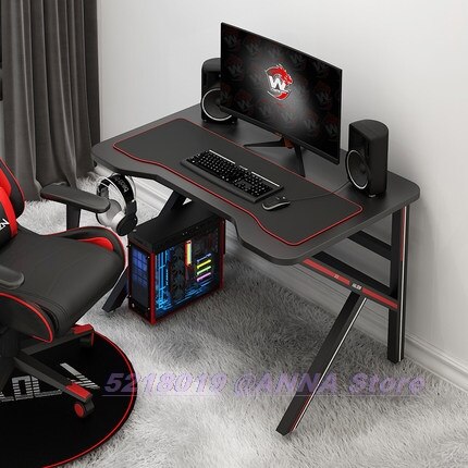 Hottest Gaming Desk 80x60x75CM Black White Desktop Computer Table Home Bedroom Game table Matched Chair Option: Cool Black