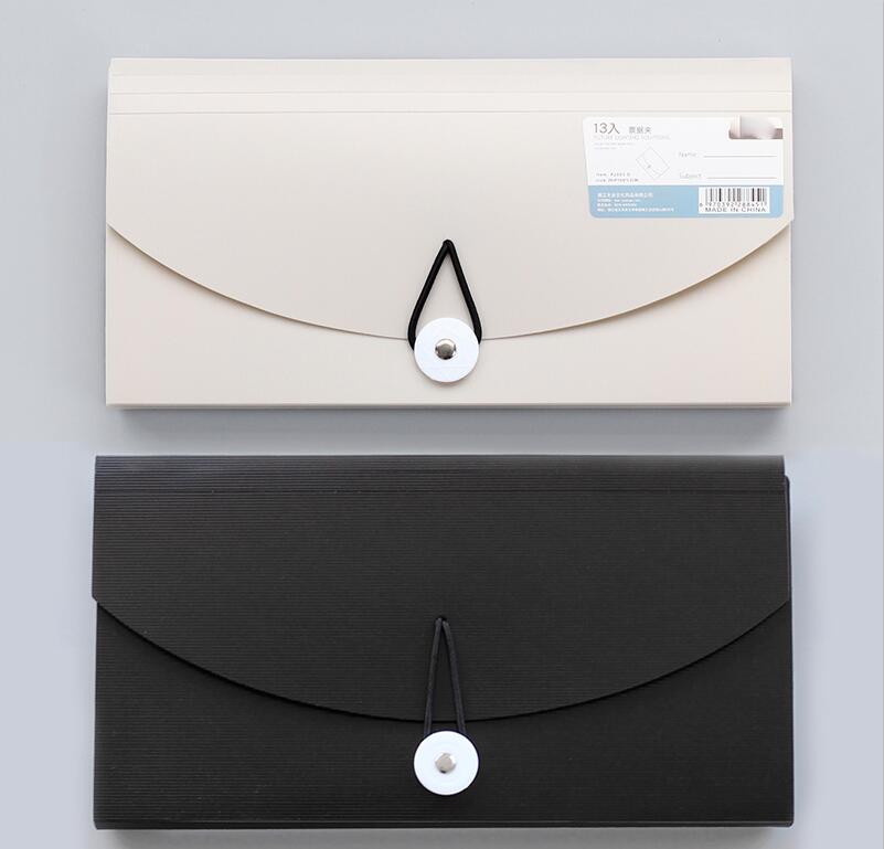 Deli 2PCS File Folder Organ Bag A5 Organizer box Paper Holder Document Folder Multi-function Storage Finishing Office Supplies: BLACK AND BEIGE