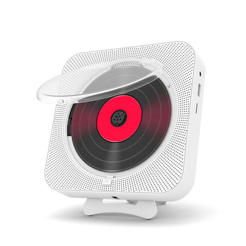 Portable CD Player Bluetooth Speaker Stereo CD Players LED Screen Wall Mountable CD Music Player with 3.5mm Headphones Jack: WHITE