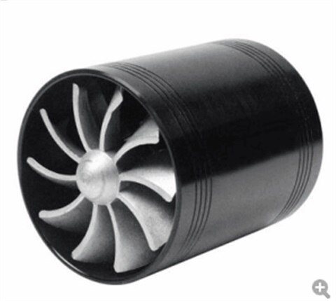Single and Double Turbine Turbo Charger Gas Fuel Saver Fan Car Supercharger F1-Z Accessories: Double Black