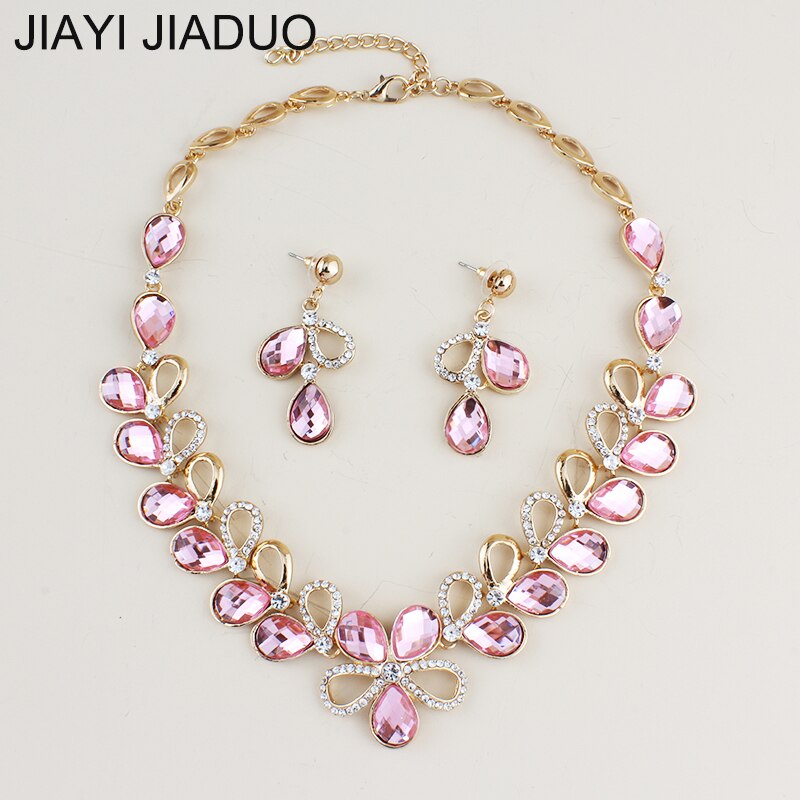 Dubái Jewelry-conjunto de joyas de boda para mujer, conjunto de collar de Color oro rosa, pendientes, accesorios para