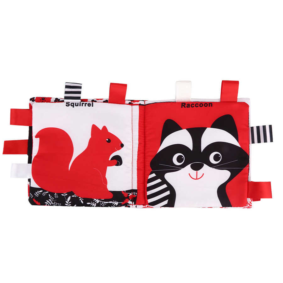 Libro di panno Sviluppo Visivo Lavabile Panno Libro per Bambini Educativi Infantili Libro Giocattolo per I Più Piccoli Neonati 6 Mesi a 3 Anni