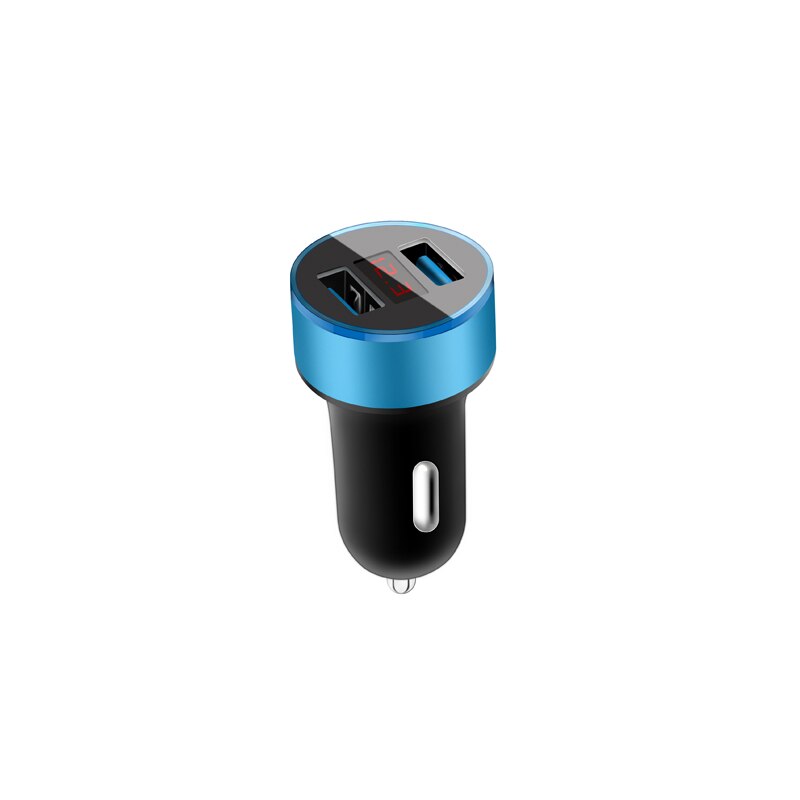 Chargeur double USB 3.1A pour voiture, 2 Ports, écran LCD, allume-cigare, pour iphone, samsung, xiaomi, huawei, etc.: Blue