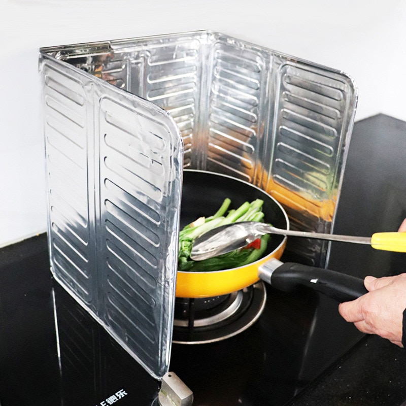 Vikbar gasspis vindskärm baffel oljestänkskydd skydd mot stänkplattor spis grill täcker vindskydd