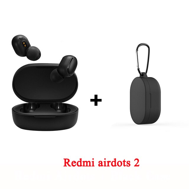 Originale auricolari di trasporto-libero Xiaomi Redmi Airdots 2 senza fili di bluetooth 5.0 auricolari AI controllo Xiaomi Redmi Airdots 2: with black case