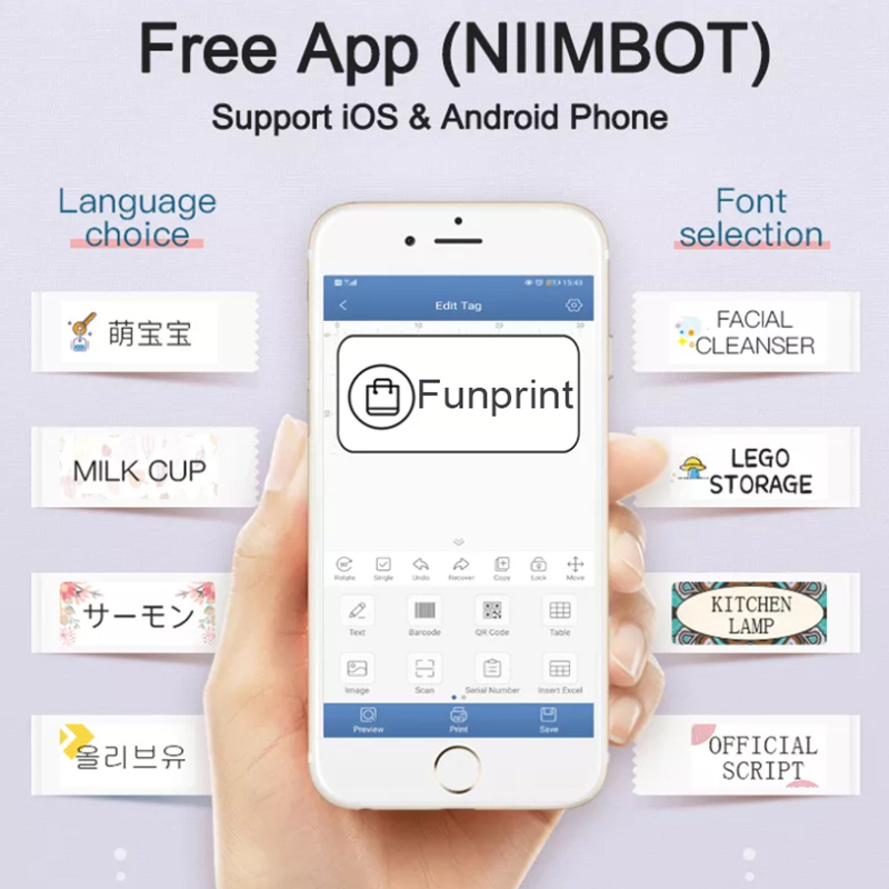 D110 Label Printer Label Maker Draadloze Label Printer Tape Inbegrepen Meerdere Sjablonen Beschikbaar Voor Telefoon Office Home