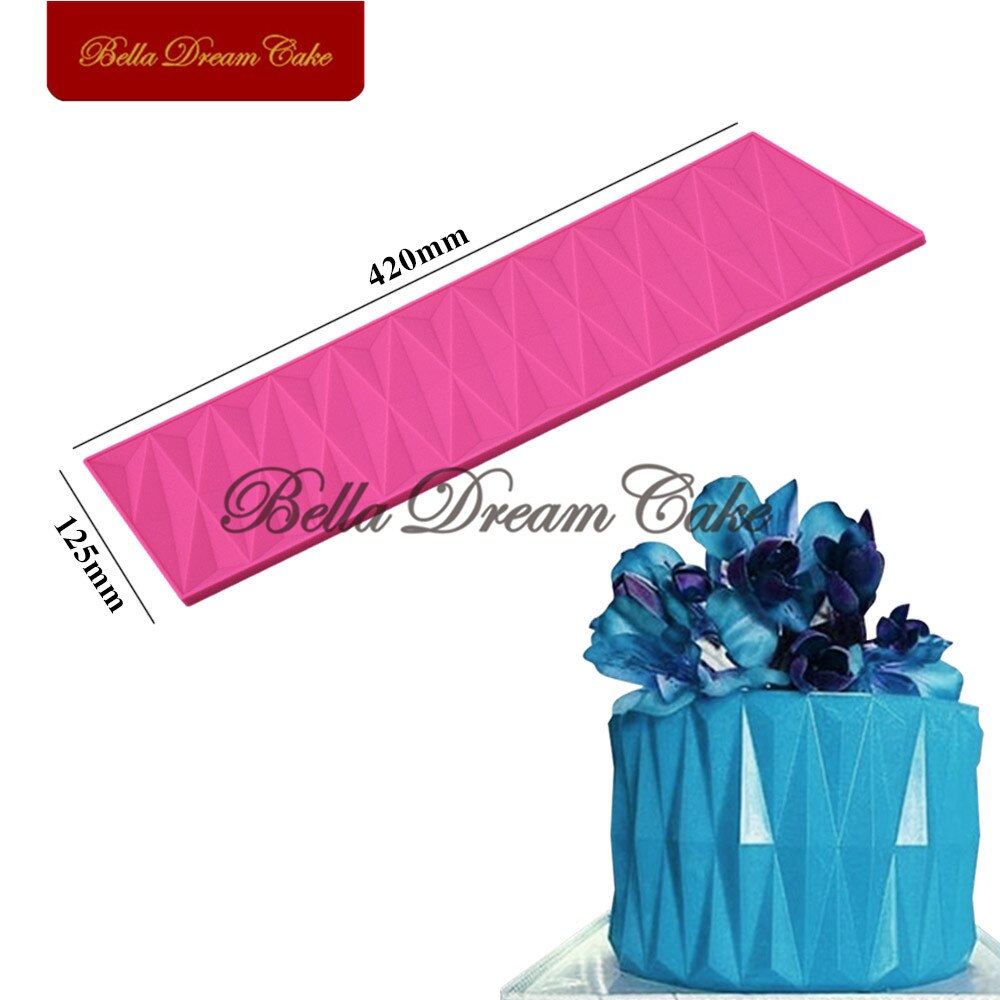 origami stampo in silicone stampi per torta fondente resina argilla padella stuoia di pizzo diamante design bordo strumenti di decorazione Sugarcraft Bakeware: LFM-77