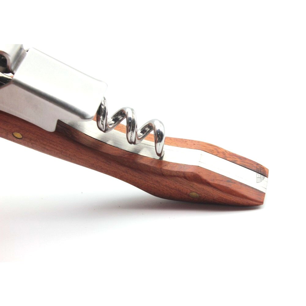 Rosewood Wood Handle Stainless Red Wine Corkscrew Double Hinge Waiters Wine Bottle Beer Cap Opener