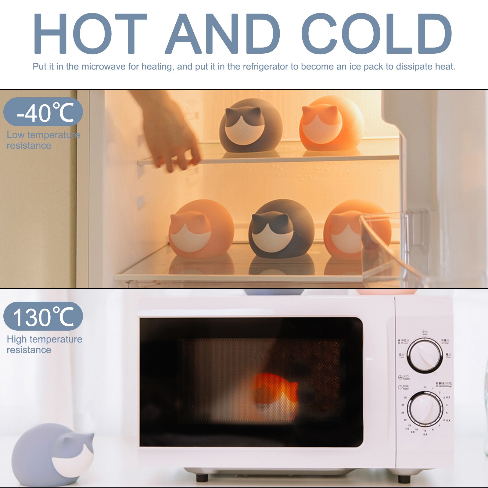 Przenośny termofor ogrzewacz dłoni butelka mikrofalowa przenośny uroczy kreskówkowy kot chłodnica wielokrotnego użytku ogrzewanie chłodzenie lodowe prezent na zewnątrz