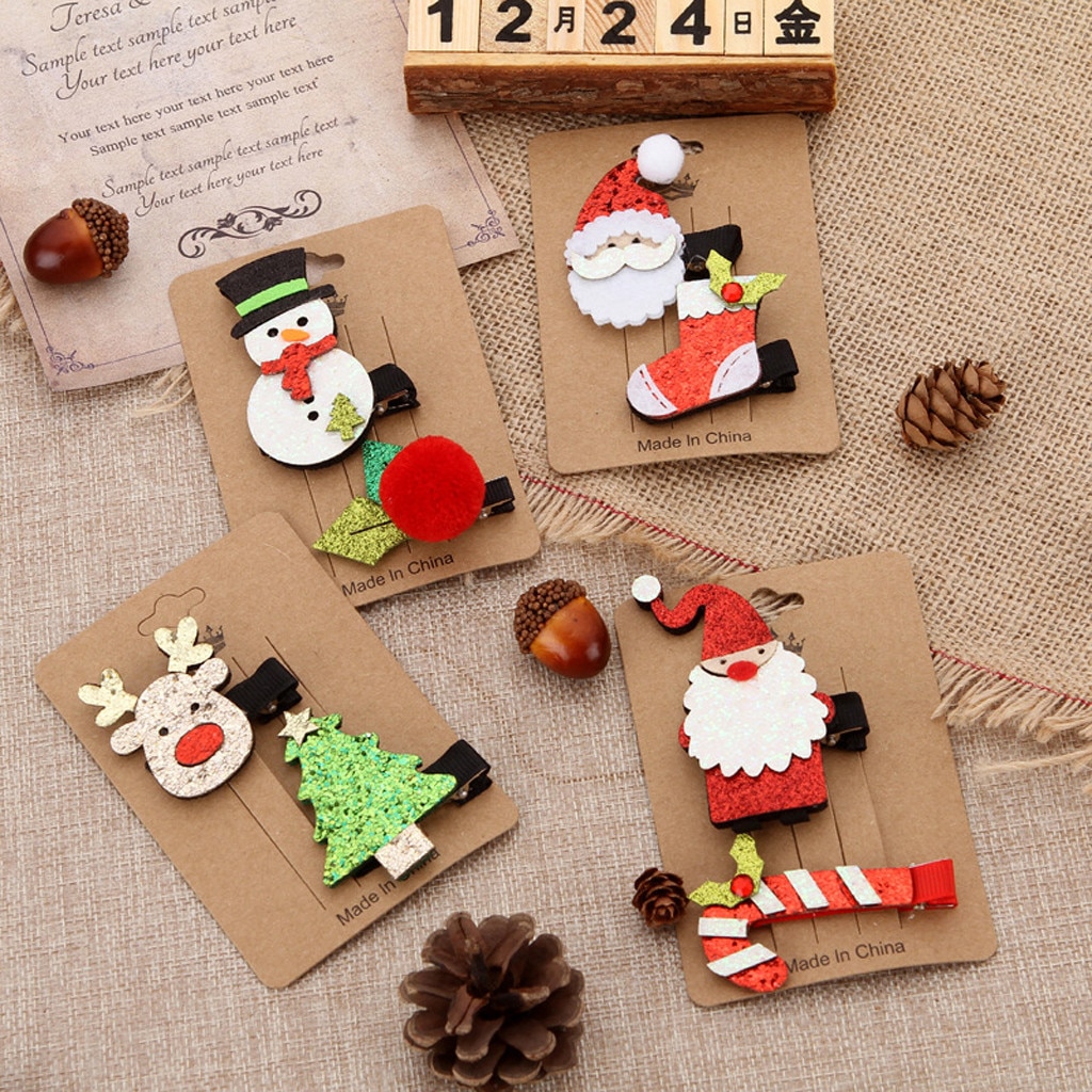 Acessórios para o cabelo do bebê meninas da árvore de natal dos desenhos animados do cartão de cabelo headwear conjunto opaska dla dziewczynki
