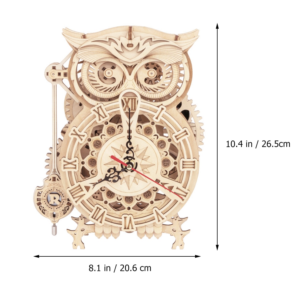 1pc uggla form diy harts hushåll retro skrivbord klocka prydnad för fönster butik hotell vardagsrum hem