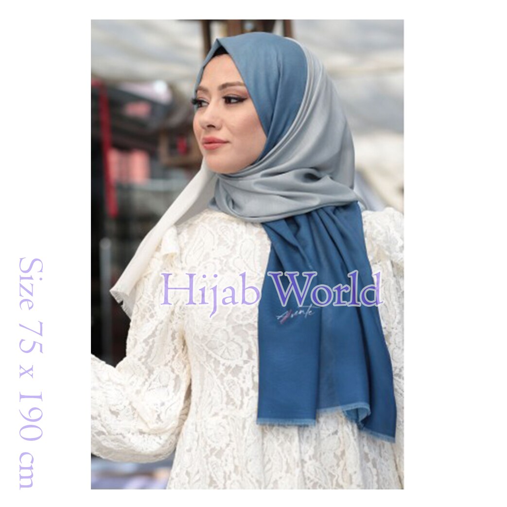Bufanda musulmana de Color degradado para mujer, Hijab musulmán, velo islámico, 75x190