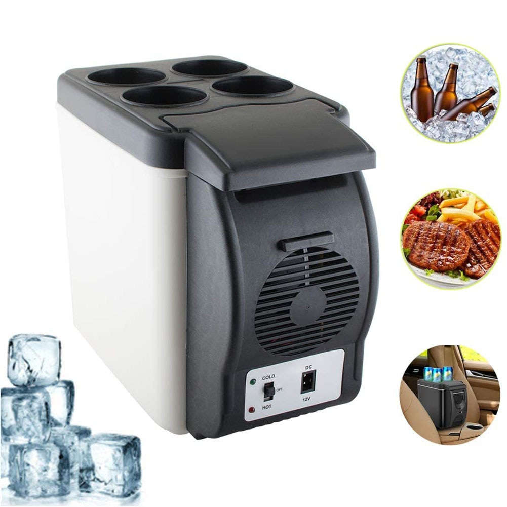 6L Portable Compact Car Mini Refrigerator Electric Cooler and Warmer Personal Refrigerator for Car Home Office Travel Beach