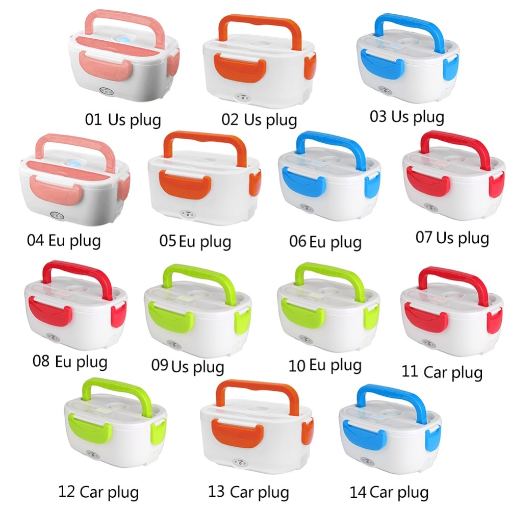 220V/110V Lunch Box Food Container Portable Electric Heating Food Warmer Heater Rice Container Dinnerware Sets for Home