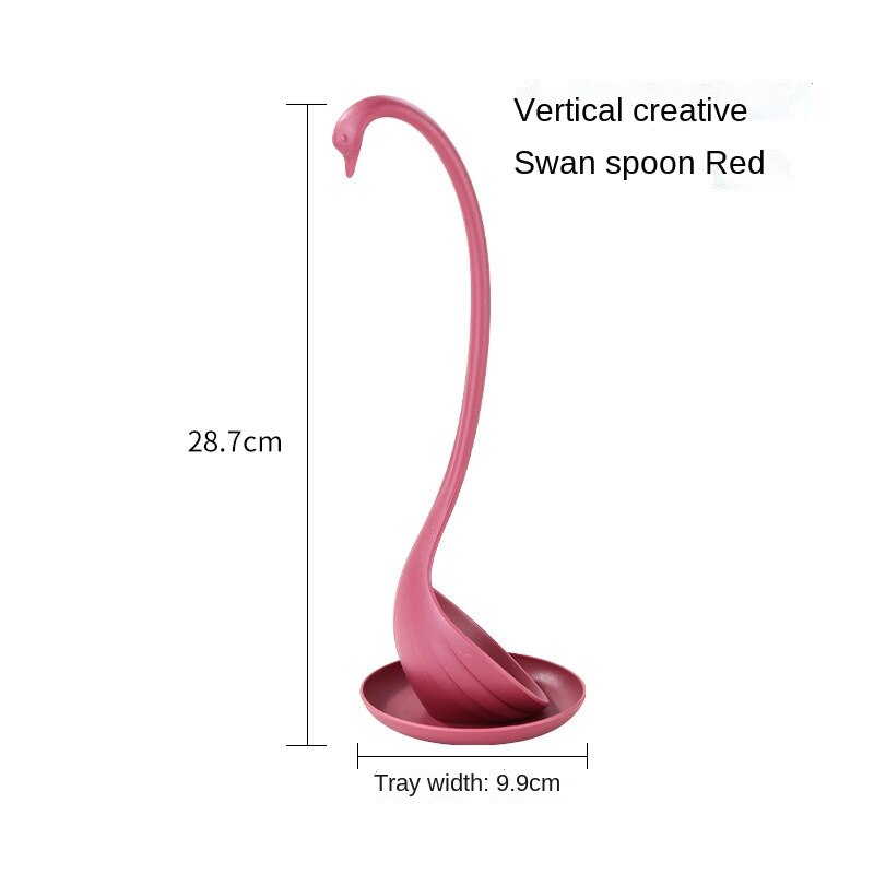 1Pc Swan Ladle Spoons with Tray Swan Shaped Ladle Special Swan Spoons Useful Kitchen Cooking Tool Plastic Ladle Home Table Decor
