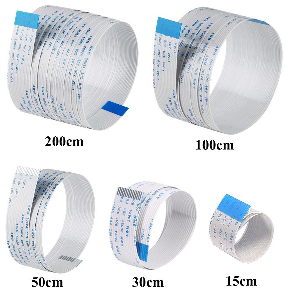 Raspberry Pi Camera Cable 15Pin FFC Cable 15cm/30cm/50cm/100cm/200cm Ribbon Flex Extension Cable for Raspberry Pi 4B 3B+ 3B 2B+