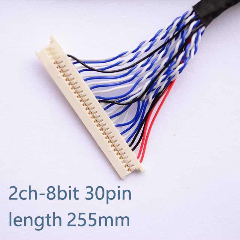 2Ch 8-bit 30pins Universal Driver Board Screen Cable FIX-30P-D8 for 30 pin 2 channel LVDS suit V59 V29 T2 length 255mm