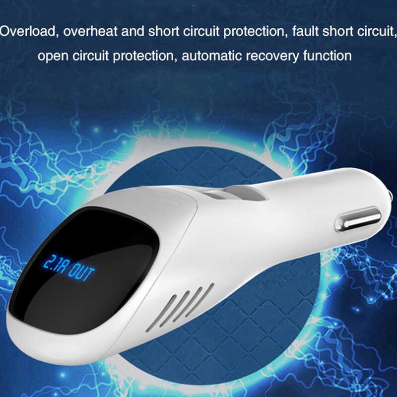 2 w 1 jonizator samochodowy filtr powietrza kurz dym ładowarka z podwójnym portem USB DC 12/24V samochód automatyczny oczyszczacz powietrza jony ujemne PM2.5 eliminator usunąć