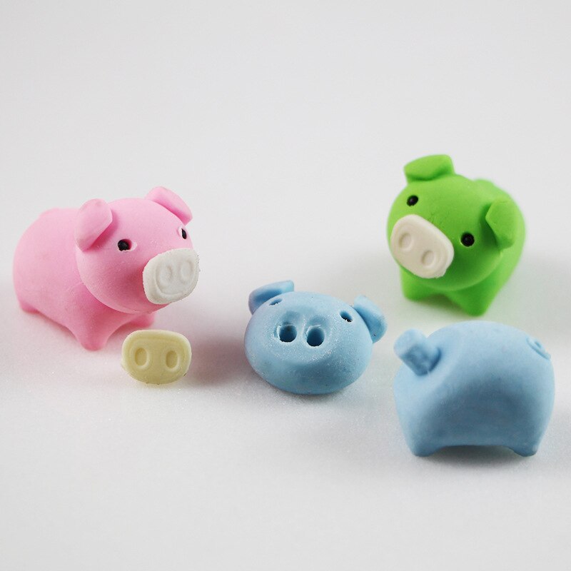 1Pcs Leuke Cartoon Piggy Mooie Gum Kinderen Leren Briefpapier Kawaii Schoolspullen Papelaria Voor Kids