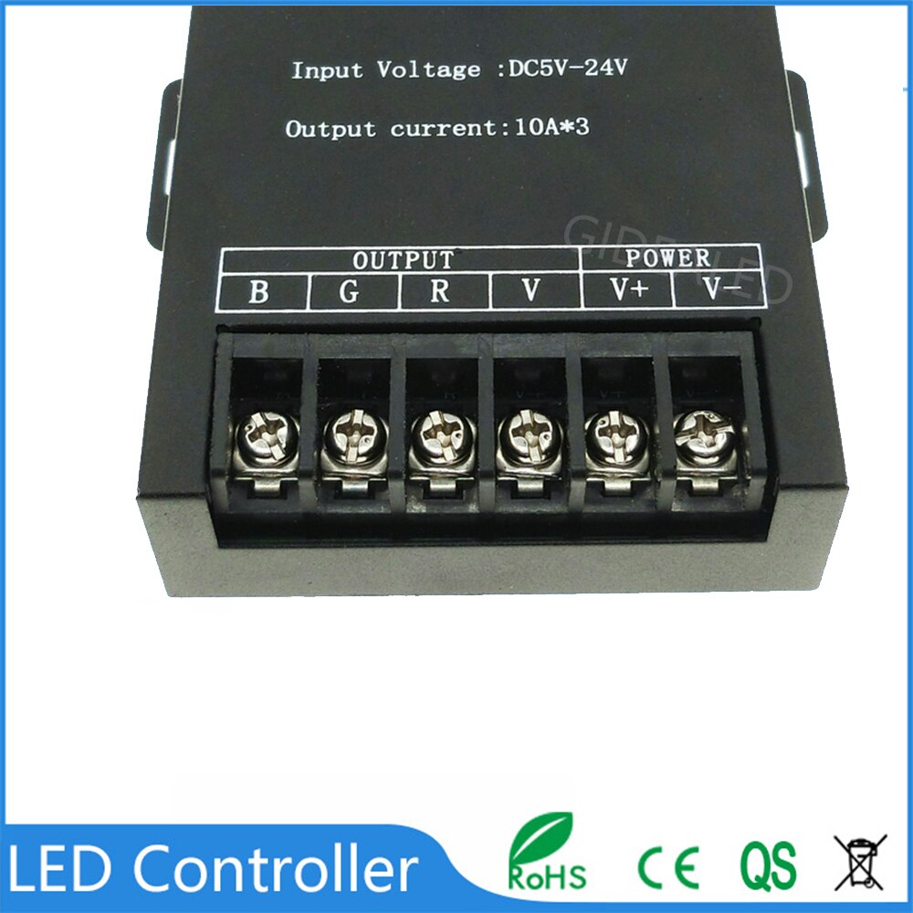 DIY home 360W strip light controller Amplifier DC12-24V rgb LED Amplifier 12V 30A input 360W for PWM control RGB controller