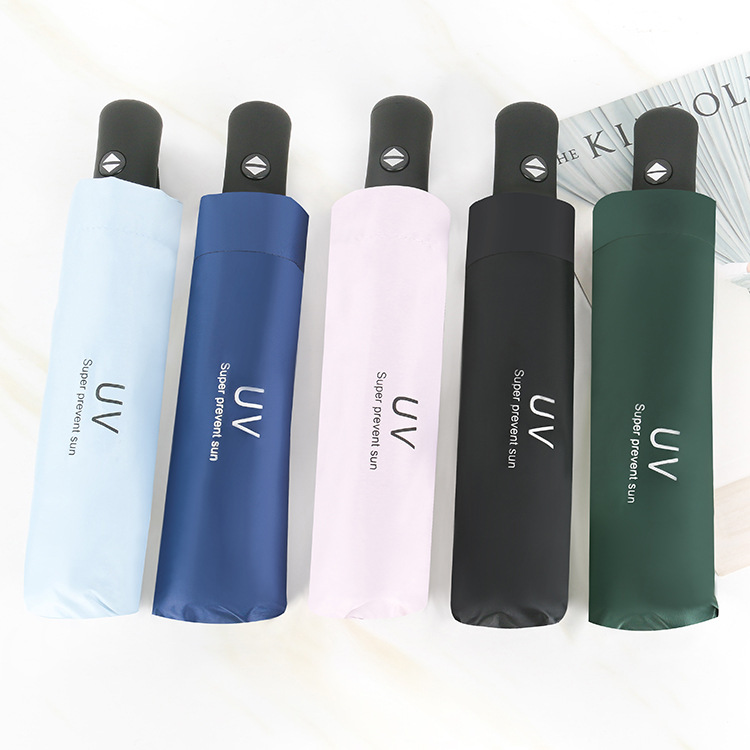 Automatiskt hopfällbart paraply miniparaply vindtätt anti-uv-skydd 3 hopfällbart paraply bärbart resregn paraply