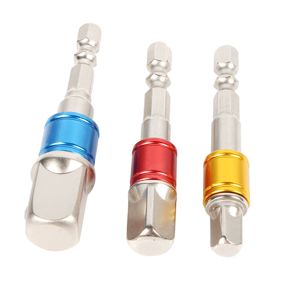 3 Pcs 1/4 3/8 1/2 drive Sockets Adapter sets Dopsleutel Adapter Set Kleur veiligheid riem kraal post met stalen bal Multicolor @ 16