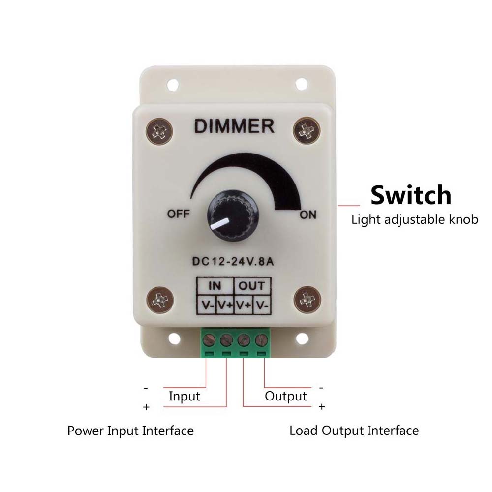 Pwm Dimmen Controller Voor Led Verlichting Lint Strip 12-24 Volt (12 V-24 V) 8 Ampelectrical Dimmers Voor Thuis