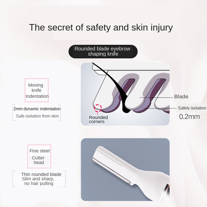 Elektrische Wenkbrauw Trimmer Vrouwen Mini Wenkbrauw Scheerapparaat Instant Pijnloos Gezicht Brow Haar Remover Epilator Draagbare Scheermessen