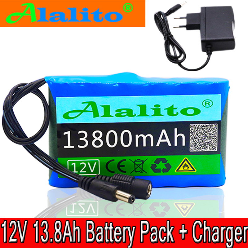 Original Portable Super 12V13800mah battery Rechargeable Lithium Ion battery pack capacity DC 12.6v13.8Ah CCTV Cam Monitor