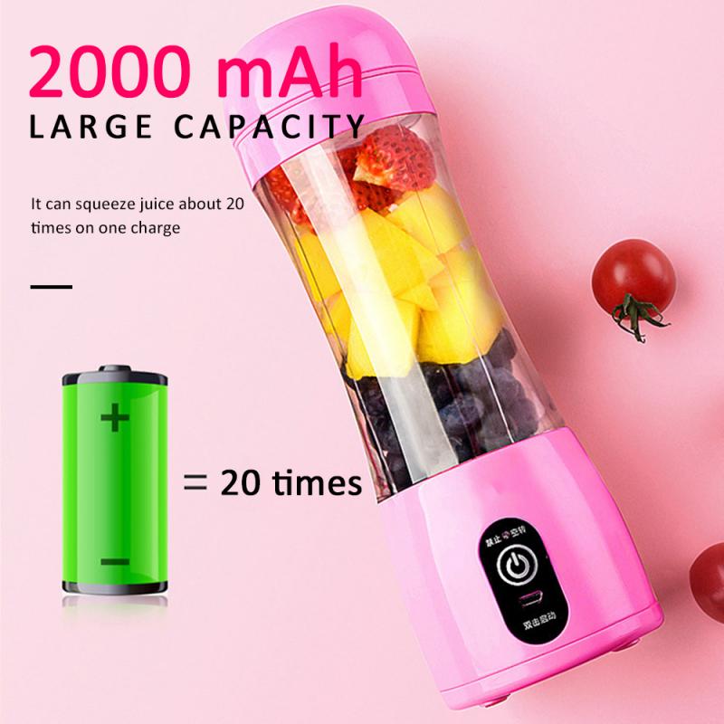 400 Ml Mini Draagbare Elektrische Fruit Juicer Usb Oplaadbare Smoothie Maker Sport Fles Sap Cup Cocina Keuken Machine