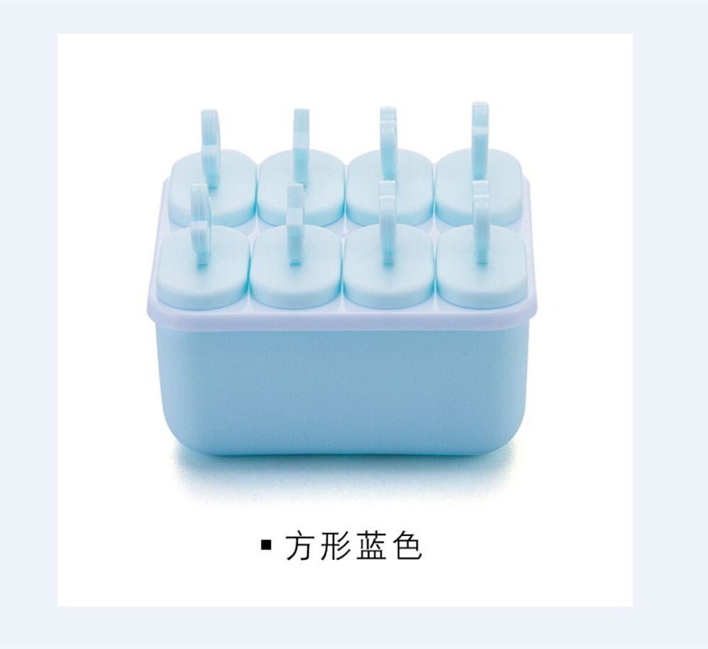 Kitchen DIY Pop Mold Top Frozen Ice Cream Mould Popsicle Maker Mould Tray Pan: Blue / Square