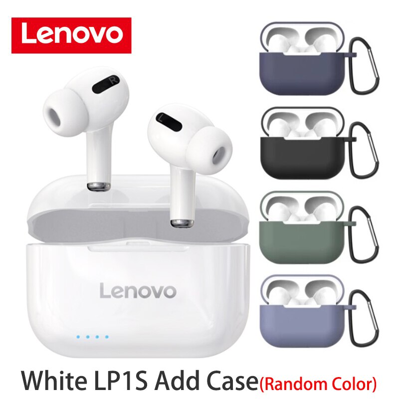 Lenovo LP1S/LP1 Wireless Bluetooth Earphone Stereo Headset noise cancelling Sports TWS Earbuds bluetooth 5.0 earbuds With Mic: LP1S White N Case