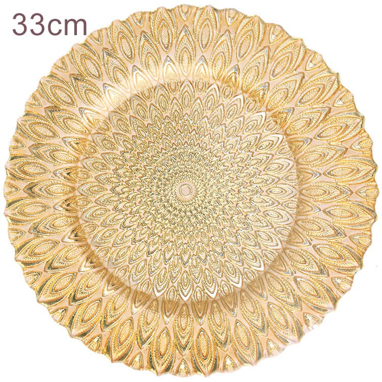 Vaso con forma de flor bandejas de almacenamiento plato de boda Treework Frutero de cristal vajilla dorada Decoración de cocina del hogar: Style2-Gold
