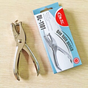 Metal Handle Single Hole Punching Pliers Punching Thickness 5mm Stationery Binding Manual Hole Puncher Boxed Sheet Paper Cutter
