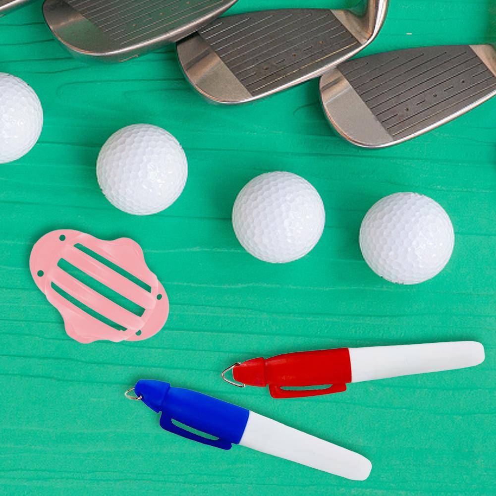 2 Stuks Rood Blauw Golfbal Liner Markers Pen Alignment Tool Liner Bal Markering Pen Tekening Levert