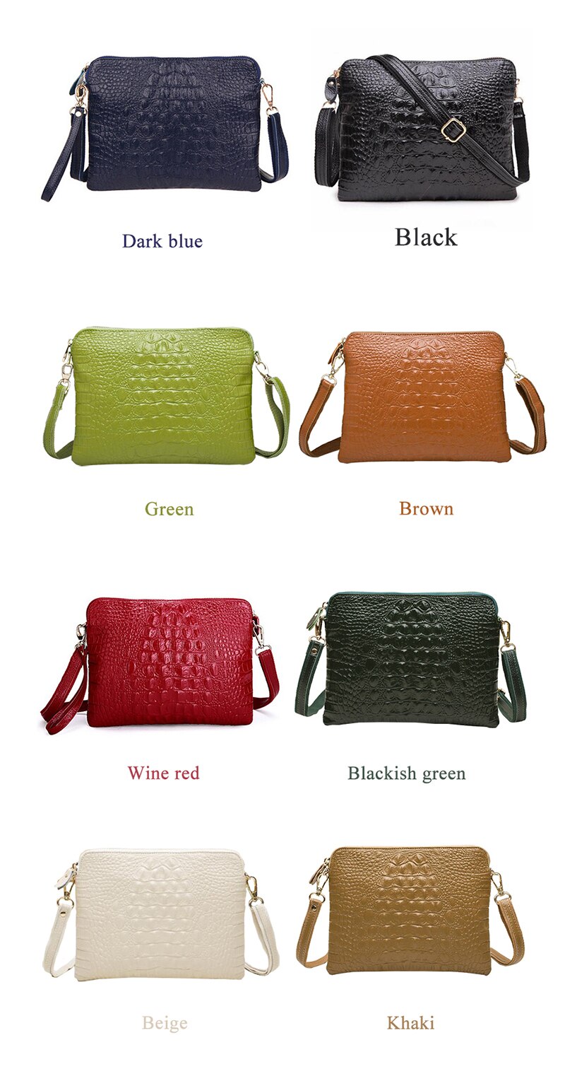 Genuine PU Women Clutch Vintage Crocodile Pattern Shoulder Bags Evening PartyCross-body bag with one shoulde Messenger Bags