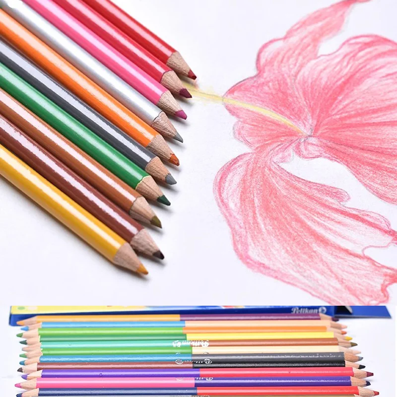 Lápices de doble cabeza de 24 colores para niños, dibujo , bocetos y arte Pastel, suministros de arte escolar Premium para estudiantes