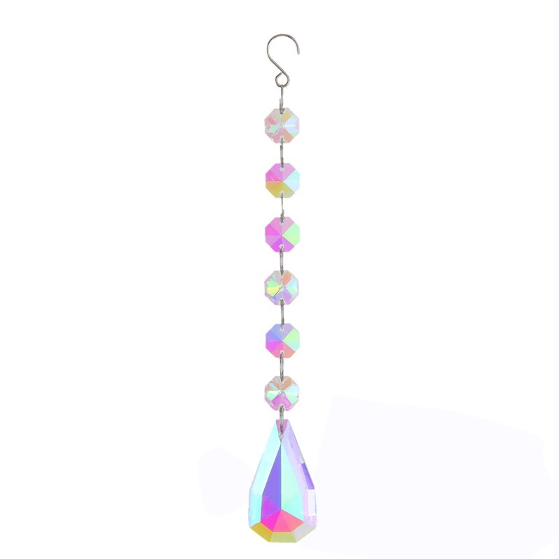 Carrillón de viento de cristal, campanas de viento, prismas de diamante, atrapasueños colgante, cortinas de ventana, decoración de jardín: 07 Wind Chime