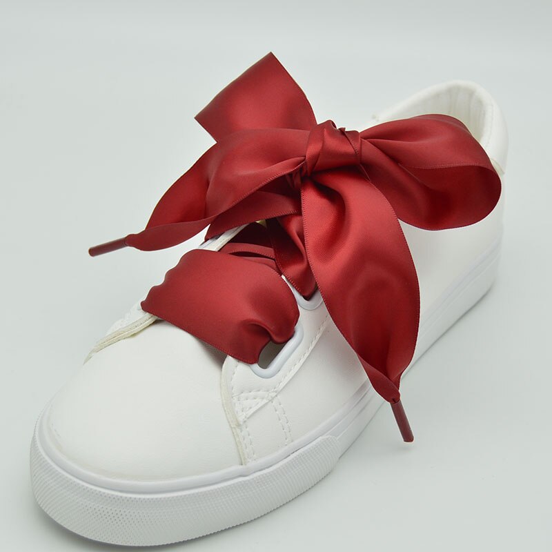 4 cm Verbrede Zijde Satijn Schoenveters Gladde Grote Strik Brede Veters Trend Schoonheid Wit Casual Sneaker Leren Schoenen Veters: Zilver / 160Cm