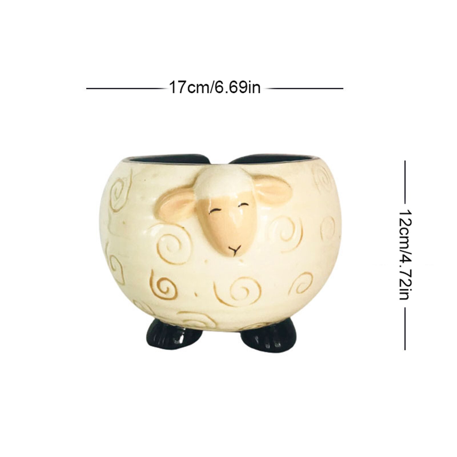 Cute Sleepy Sheep Shaped Yarn Knitting Bowl Yarn Ceramic Holder Ceramic Exquisite For Any Knitter