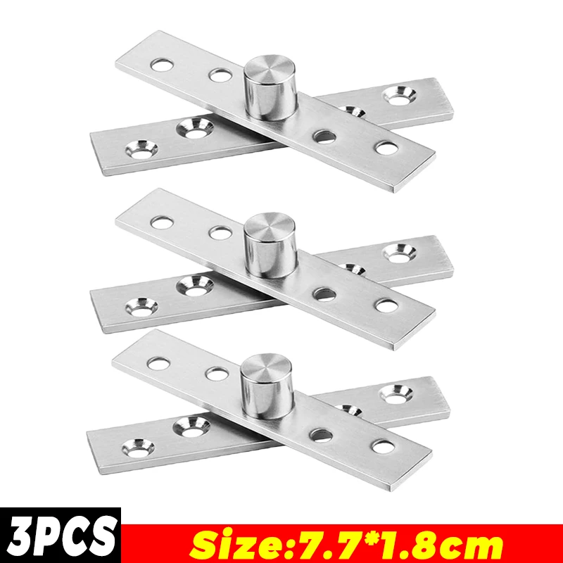 5/1 PC Rvs Pivot Scharnieren 360 Graden Roterende Scharnier Sluiting Garderobe Kastdeur Verborgen Scharnieren Meubelbeslag: Zilver