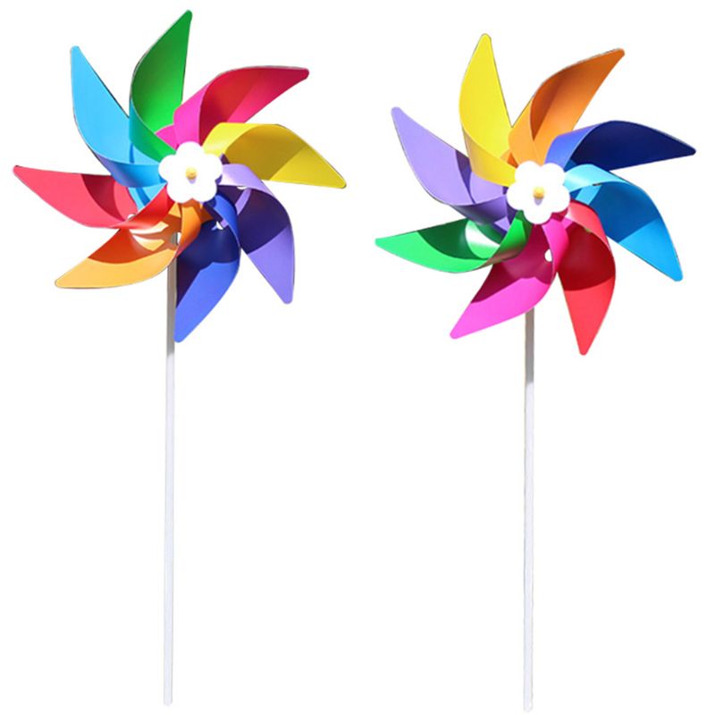 Plastic Kleurrijke Windmolen Wind Spinner Kids Speelgoed Lawn Yard Party Decor Outdoor Handgemaakte: 38x50cm