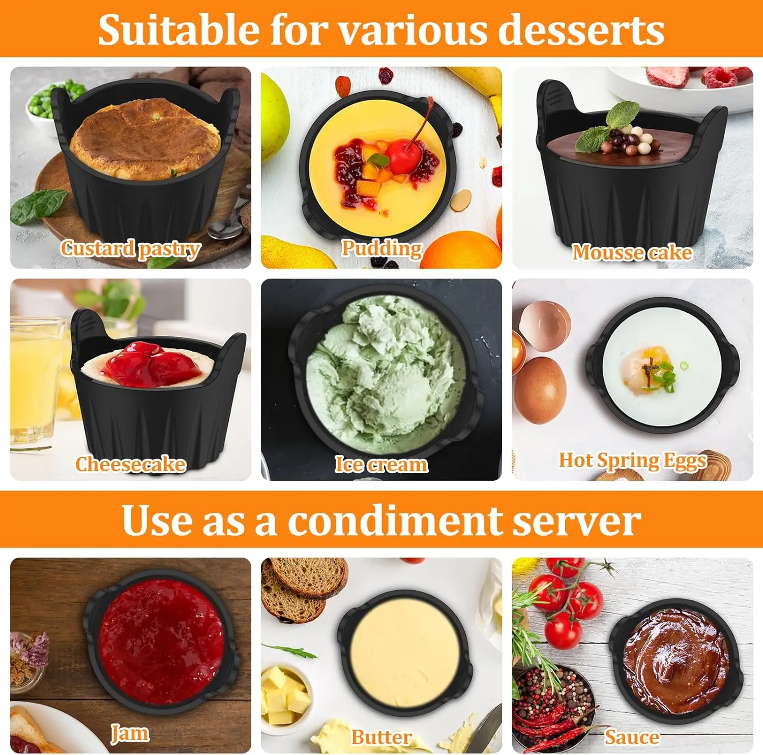 Air Fryer Egg Moulds Silicone Egg Poacher Stovetop Egg Cooking For Microwave Air Fryer Baking Accessories Egg spinner Egg cups