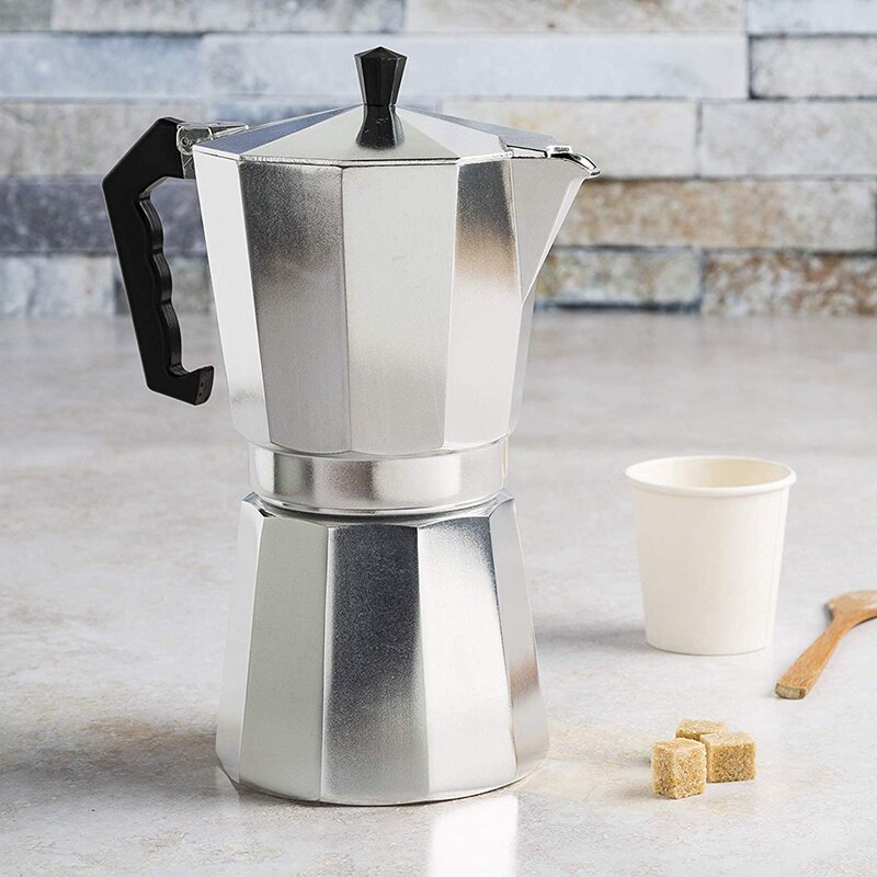 Klassisk espressomaskine til kogeplader til stærk espresso med stor smag, espresso moka -gryde i italiensk stil, kaffeværktøjer