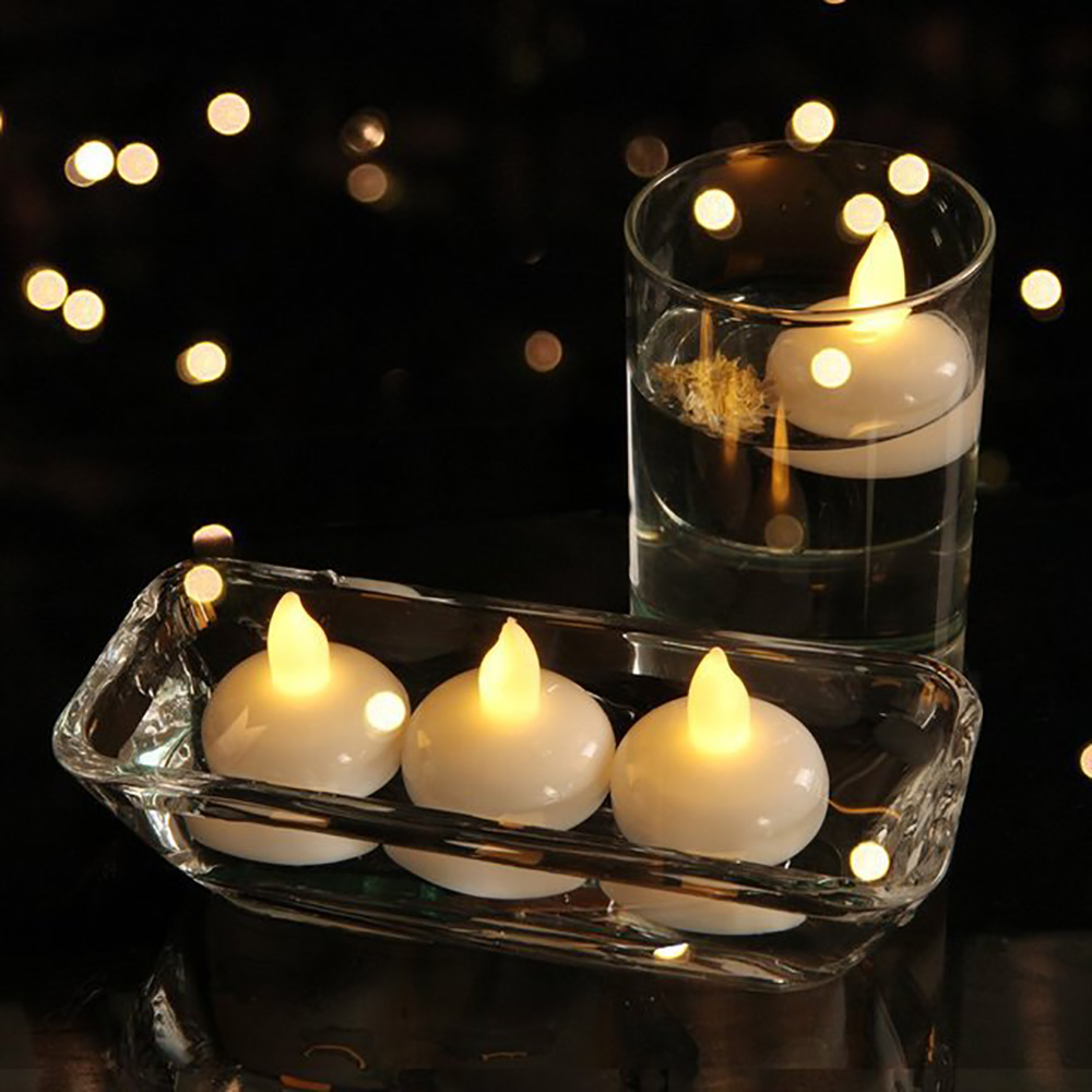 12pcs Waterproof Small LED Floating Candles Wedding Party Candle Lamp for Bath