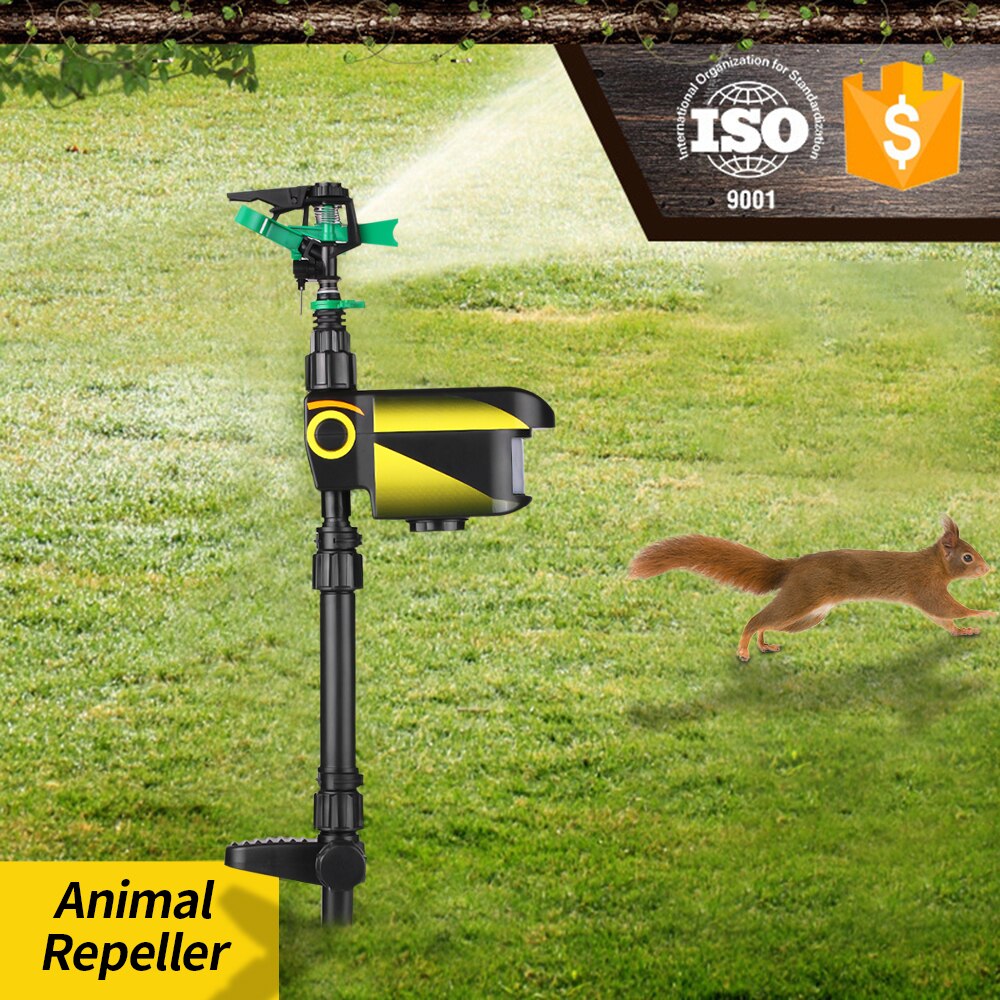 Solar Powered Motion Activated Animal Repeller Yard Enforcer Garden Animal Deterrent Automatic Rotating Adjustable Large Area