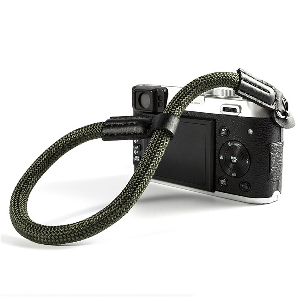Håndledsrem til digitalkamera kamera tilbehør håndlavet nylon digitalkamera håndledsrem greb paracord flettet armbånd: Grøn