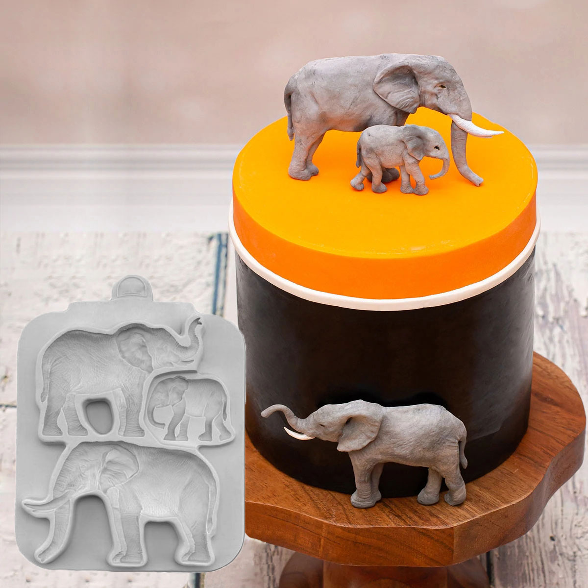 Safari dyr &amp; jungle blade form silikone form fondant kage indretning værktøj gumpaste sugarcraft chokolade former bageware værktøjer